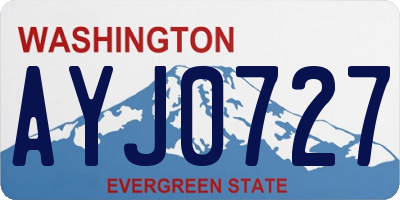 WA license plate AYJ0727