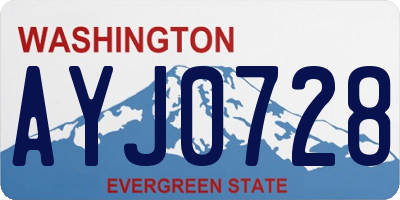 WA license plate AYJ0728