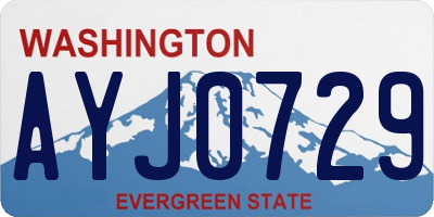 WA license plate AYJ0729