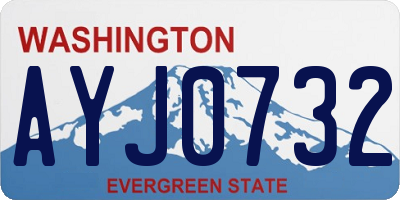 WA license plate AYJ0732