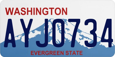 WA license plate AYJ0734