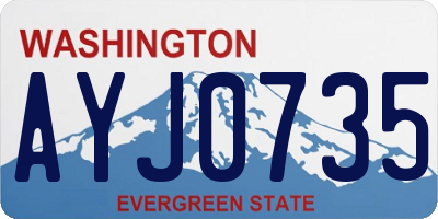 WA license plate AYJ0735