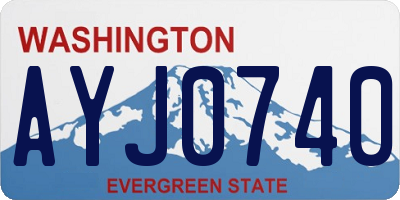 WA license plate AYJ0740