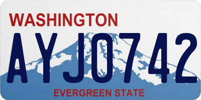 WA license plate AYJ0742