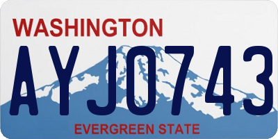 WA license plate AYJ0743