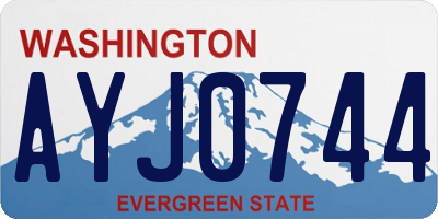 WA license plate AYJ0744
