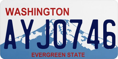 WA license plate AYJ0746