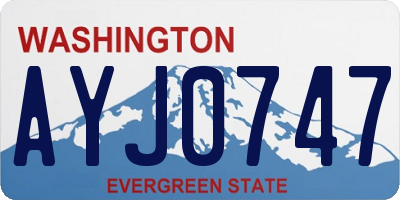 WA license plate AYJ0747
