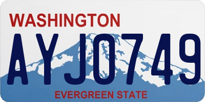 WA license plate AYJ0749