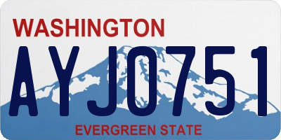 WA license plate AYJ0751