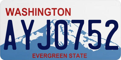 WA license plate AYJ0752