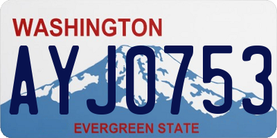 WA license plate AYJ0753