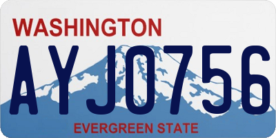 WA license plate AYJ0756