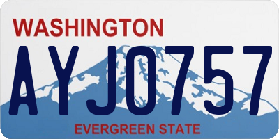 WA license plate AYJ0757