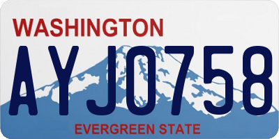 WA license plate AYJ0758