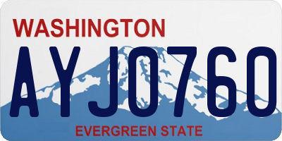 WA license plate AYJ0760