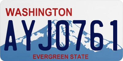 WA license plate AYJ0761