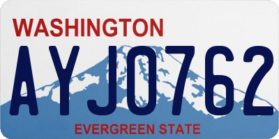 WA license plate AYJ0762