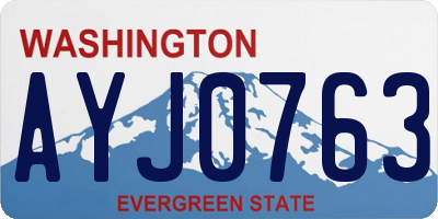 WA license plate AYJ0763