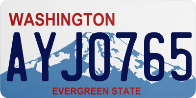 WA license plate AYJ0765