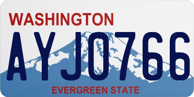 WA license plate AYJ0766
