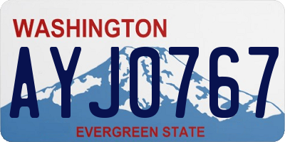 WA license plate AYJ0767