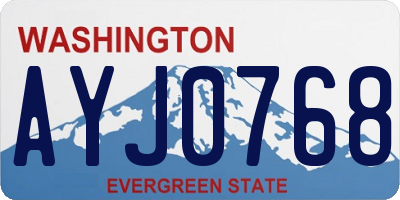 WA license plate AYJ0768