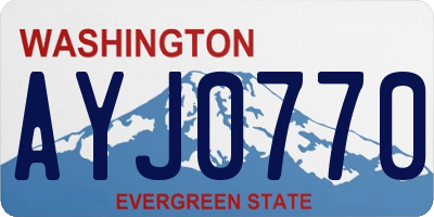 WA license plate AYJ0770