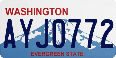 WA license plate AYJ0772