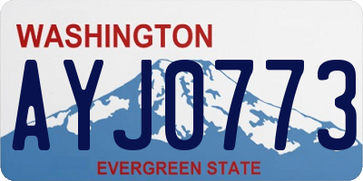 WA license plate AYJ0773