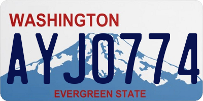 WA license plate AYJ0774