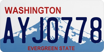 WA license plate AYJ0778