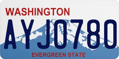 WA license plate AYJ0780