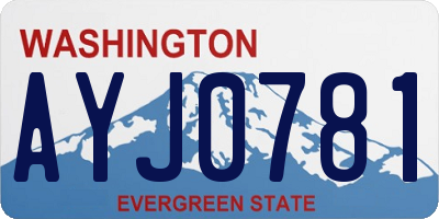 WA license plate AYJ0781