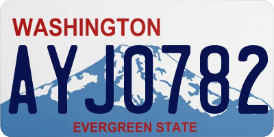 WA license plate AYJ0782