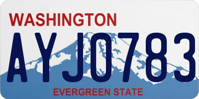 WA license plate AYJ0783