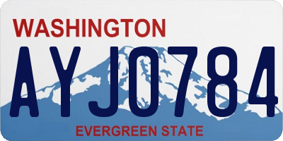 WA license plate AYJ0784