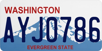 WA license plate AYJ0786