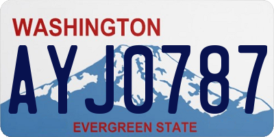 WA license plate AYJ0787