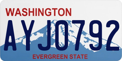 WA license plate AYJ0792