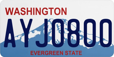 WA license plate AYJ0800