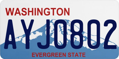 WA license plate AYJ0802