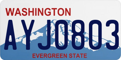 WA license plate AYJ0803