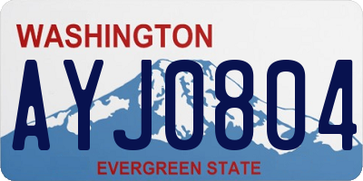 WA license plate AYJ0804