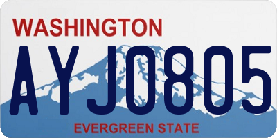 WA license plate AYJ0805