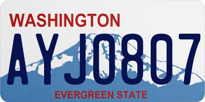 WA license plate AYJ0807