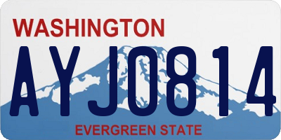 WA license plate AYJ0814