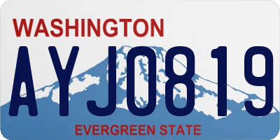 WA license plate AYJ0819