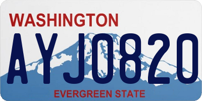 WA license plate AYJ0820