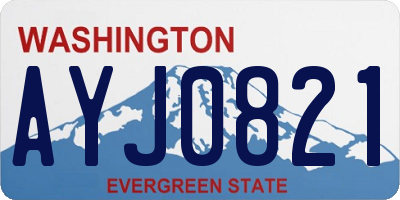 WA license plate AYJ0821